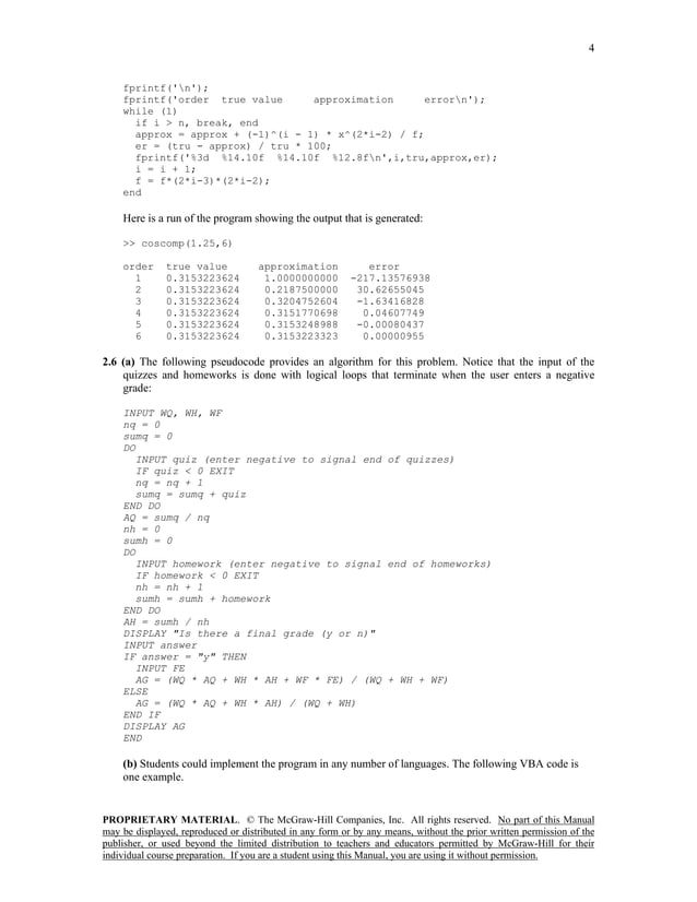 Numerical Methods for Engineers 6th Edition Chapra Solutions Manual | PDF