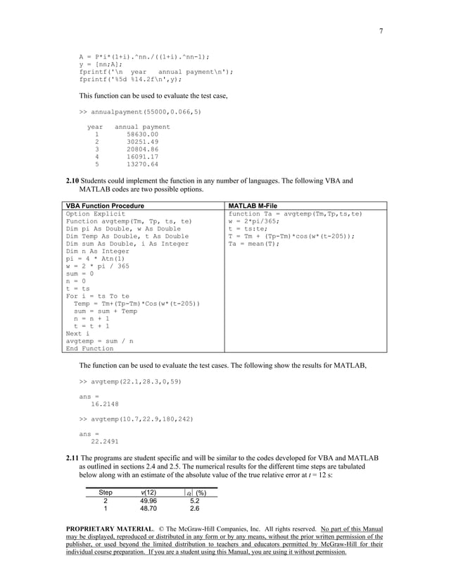 Numerical Methods for Engineers 6th Edition Chapra Solutions Manual | PDF