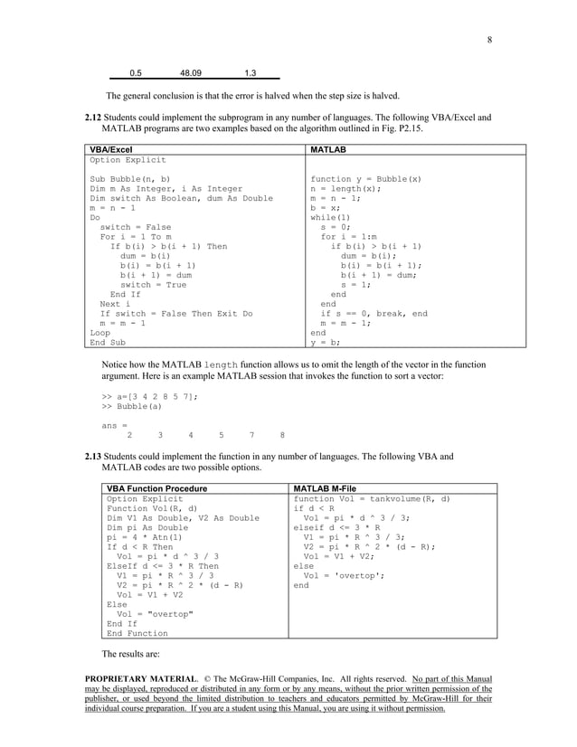 Numerical Methods for Engineers 6th Edition Chapra Solutions Manual | PDF