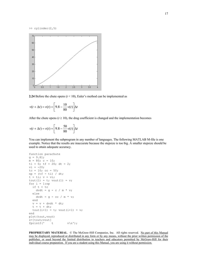 Numerical Methods for Engineers 7th Edition Chapra Solutions Manual