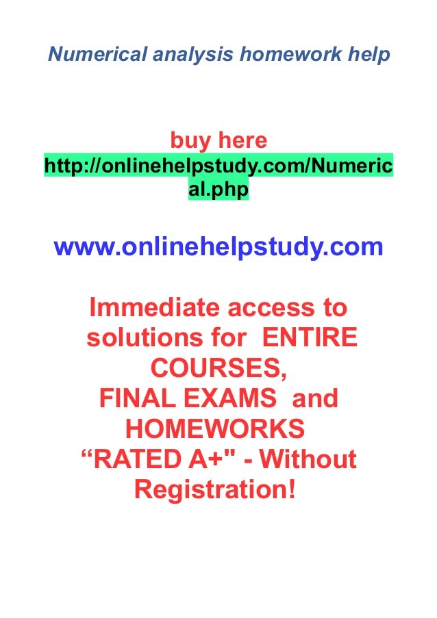 Numerical Analysis Help Online Is the Best Homework Help for All Students - blogger.com