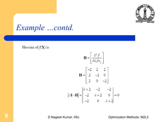 D Nagesh Kumar, IISc Optimization Methods: M2L38
Example …contd.
 
