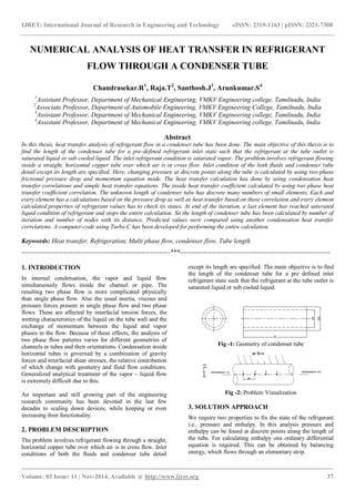 Numerical analysis of heat transfer in refrigerant flow through a ...