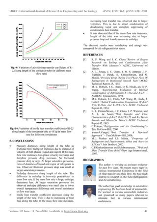 Numerical analysis of heat transfer in refrigerant flow through a ...