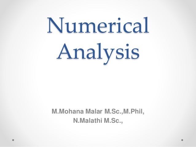 Numerical analysis ppt