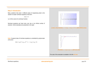 Nonlinear equations www.openeering.com page 3/25
Step 3: Introduction
Many problems that arise in different areas of engin...