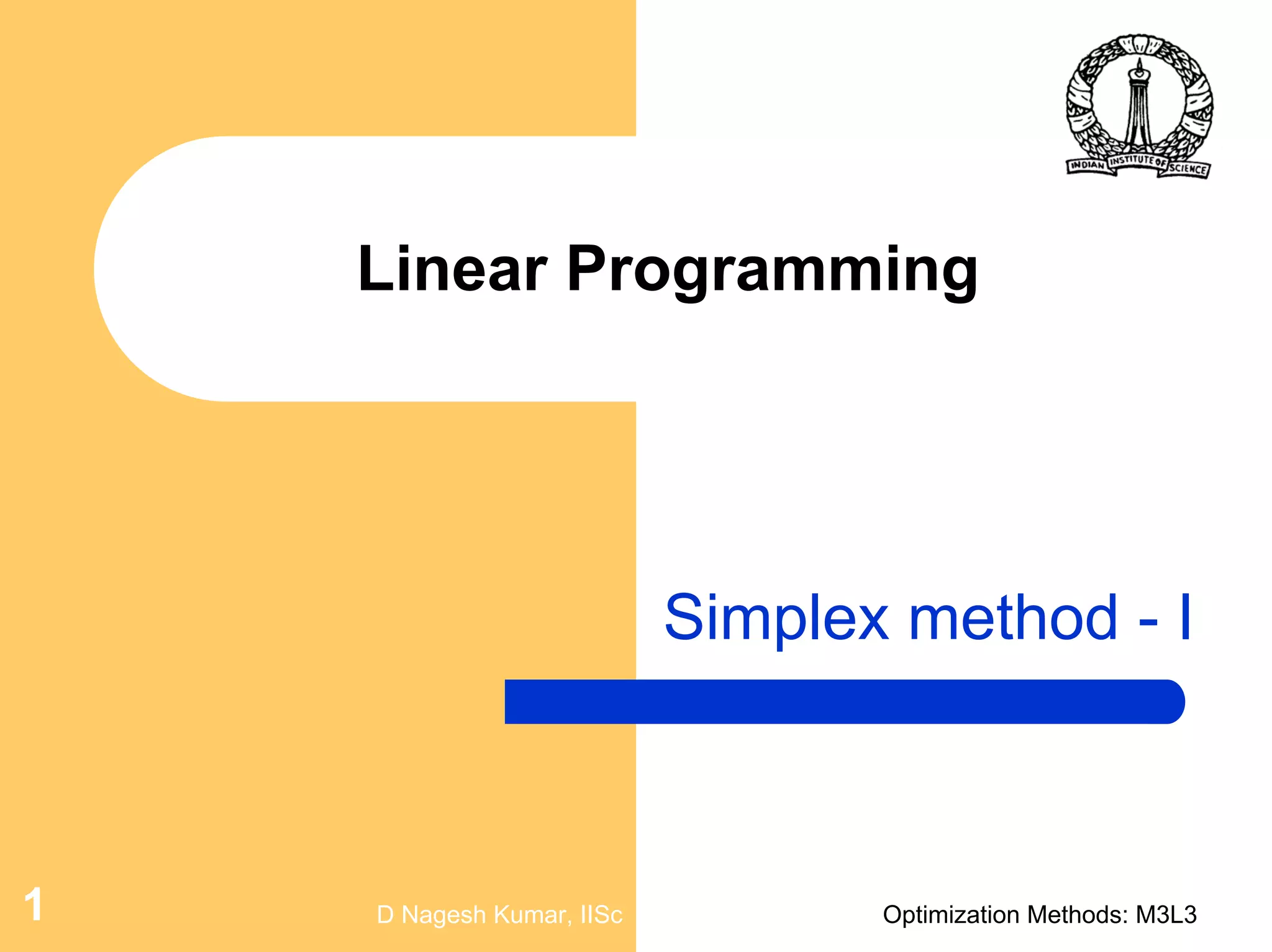 Numerical analysis simplex method 1 | PPT