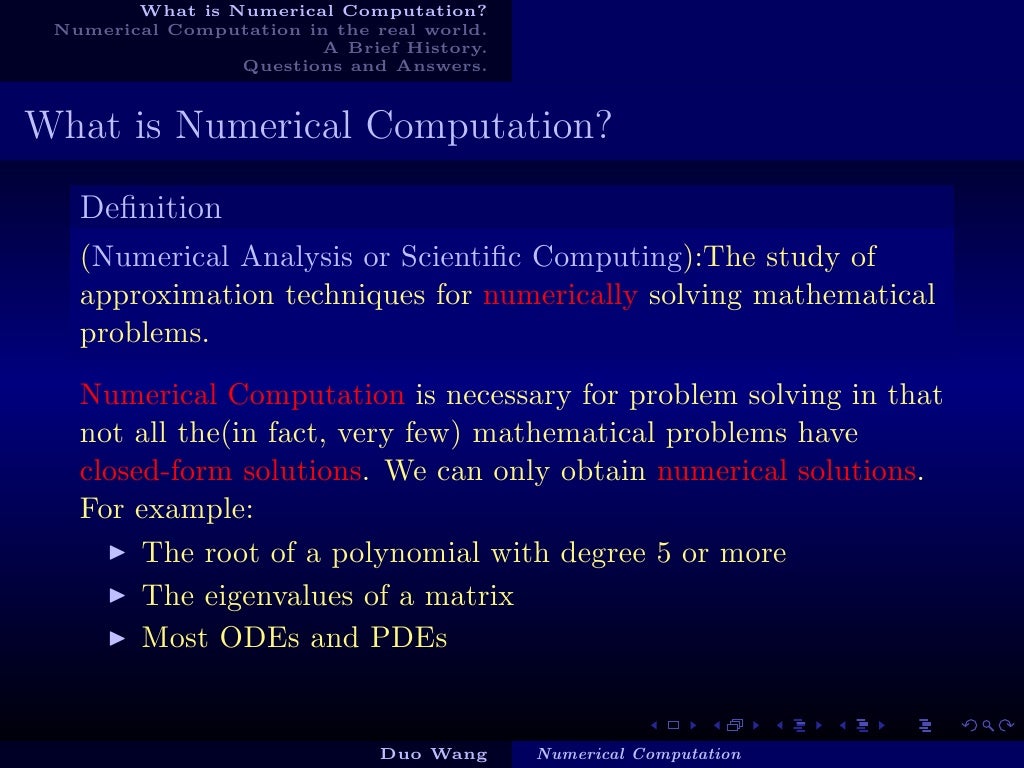 Numerical computation