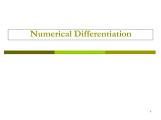 1
Numerical Differentiation
 