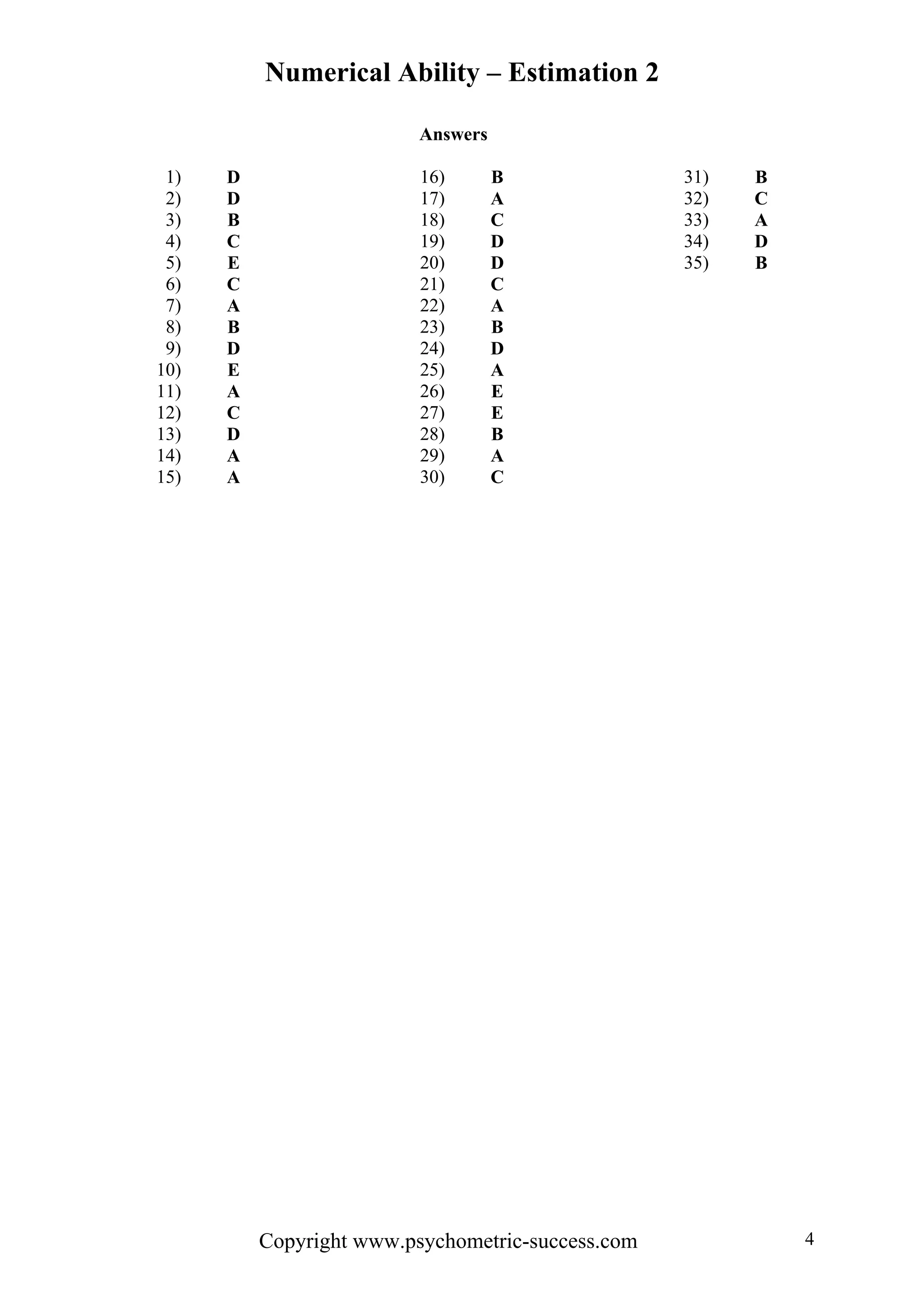 Numerical estimation 2 | PDF