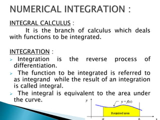 NUMERICAL INTEGRATION AND ITS APPLICATIONS | PPTX