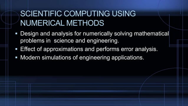 Numerical methods and its applications | PPTX | Science