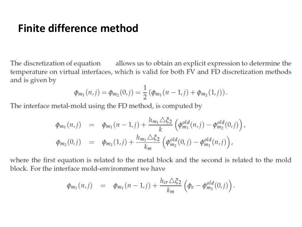 Numerical methods for 2 d heat transfer