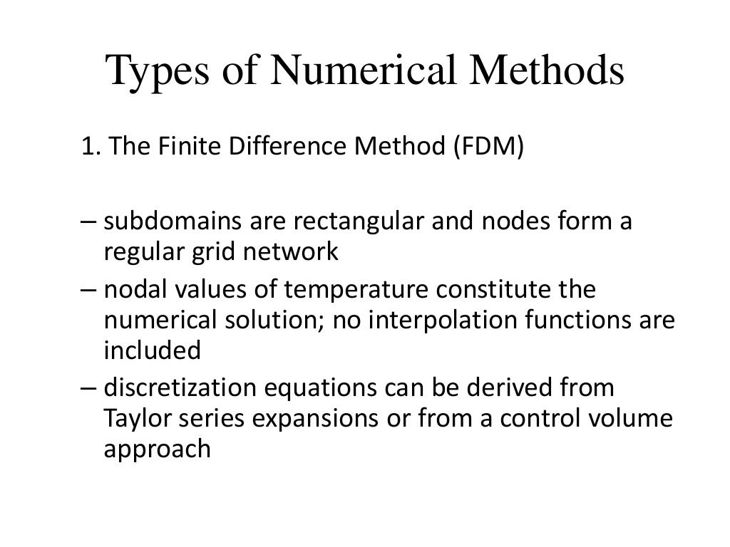 Numerical methods for 2 d heat transfer