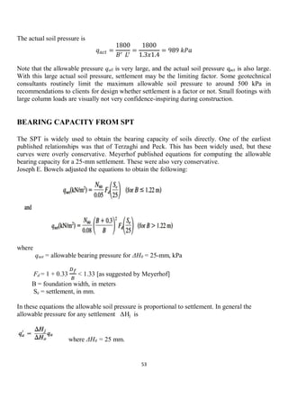 Geotechnical Problems of Bearing capcity of shallow foundation | PDF