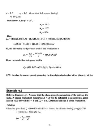 Geotechnical Problems of Bearing capcity of shallow foundation | PDF