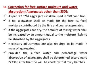 Numerical problem on concrete mix design by is 10262(2009) method | PDF