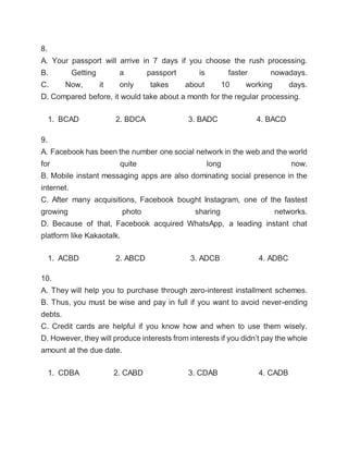 Numerical reasoning test samples | DOCX