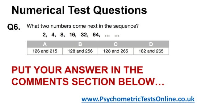 Numerical reasoning tests questions and answers