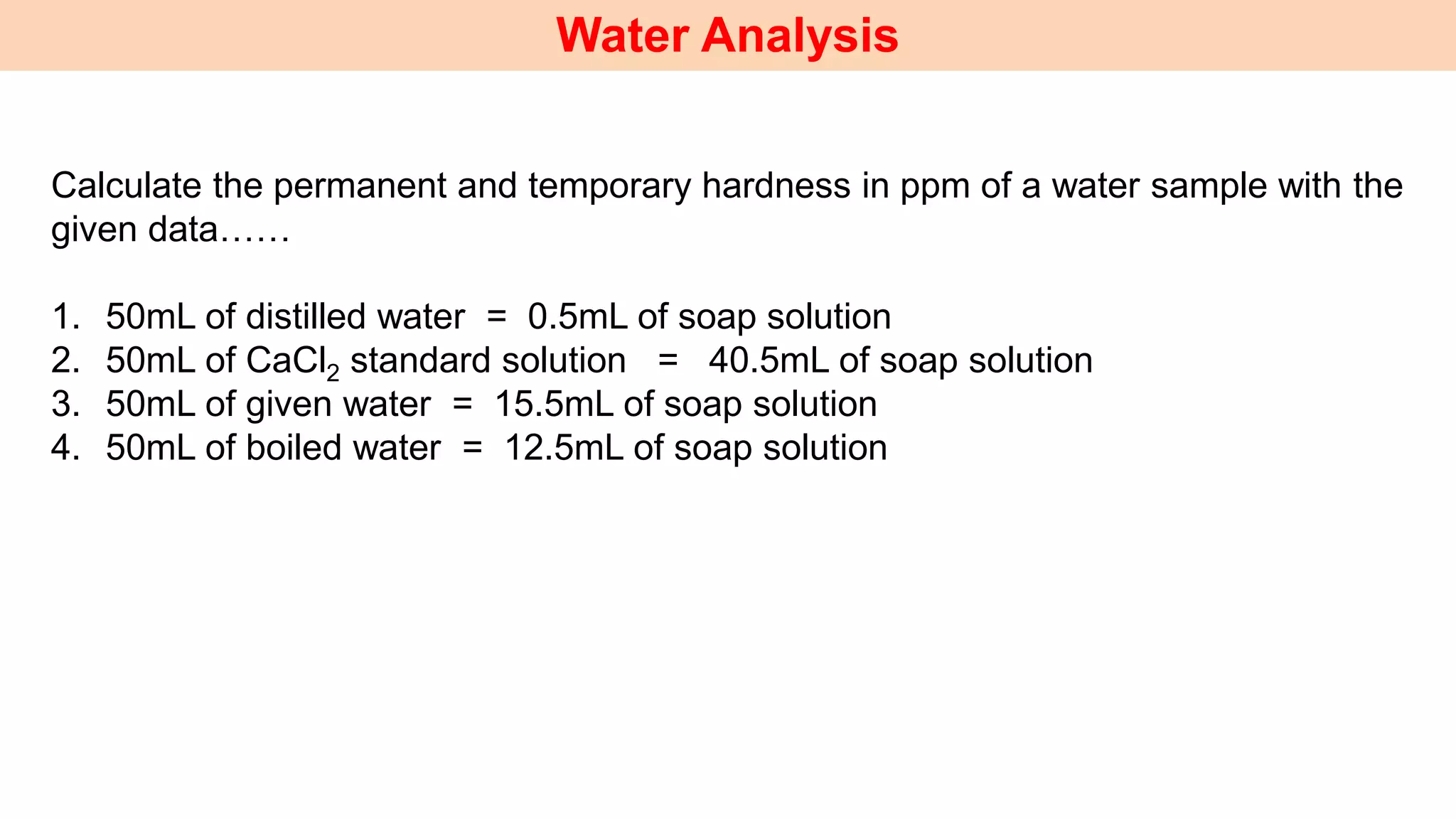 Solved Numericals on Water Analysis: EDTA Method, Clark Method, Lime ...