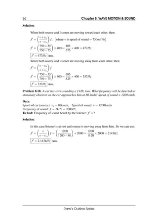 Physics Notes: Solved numerical of Physics first year | PDF