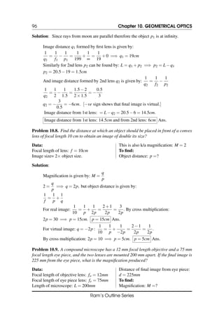 Physics Notes: Solved numerical of Physics first year | PDF