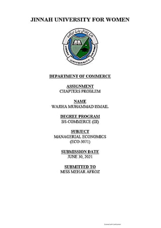 Managerial Economics Problems Pdf