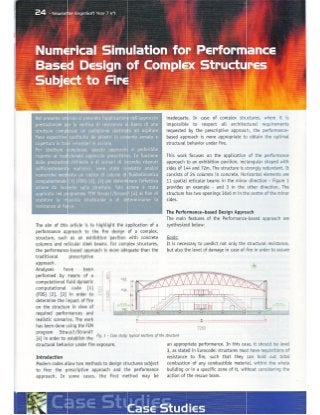 Numerical simulation for performance based design of complex structures subject to fire