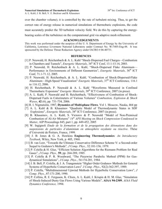 NUMERICAL SIMULATIONS OF THERMOBARIC EXPLOSIONS