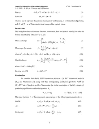 NUMERICAL SIMULATIONS OF THERMOBARIC EXPLOSIONS