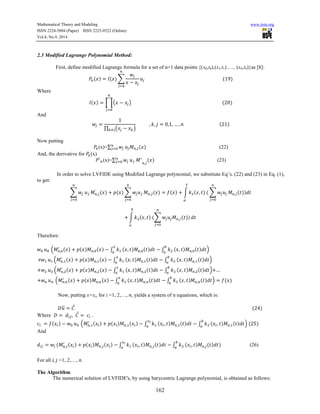 Numerical solution of linear volterra fredholm integro- | PDF