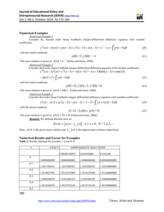 Numerical solutions for linear fredholm integro differential | PDF