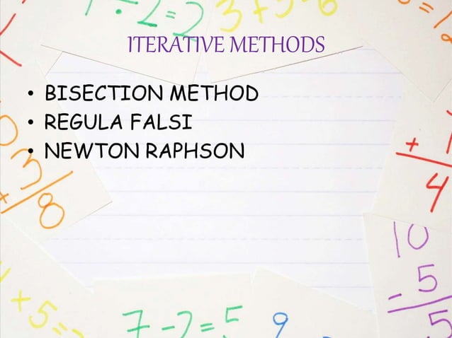 Numerical solutions of algebraic equations | PPTX