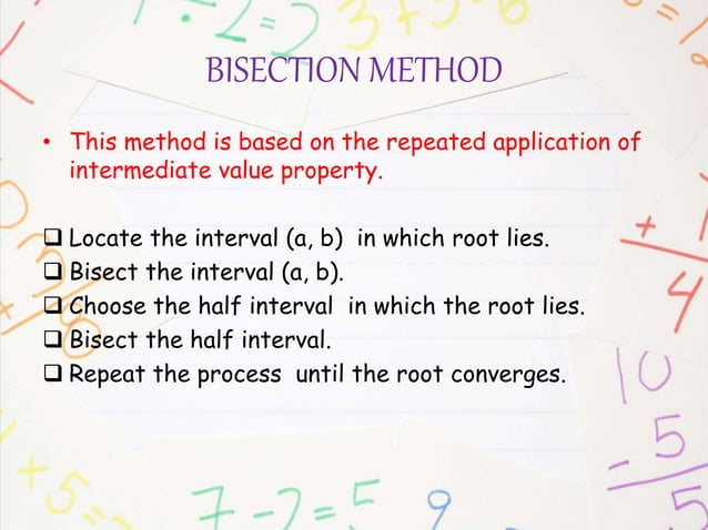 Numerical solutions of algebraic equations | PPTX