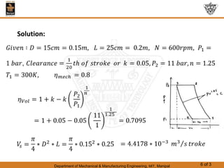 Department of Mechanical & Manufacturing Engineering, MIT, Manipal 6 of 3
Solution:
 