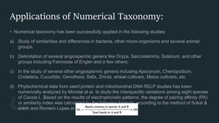 Numerical taxonomy and biosystematics | PPTX