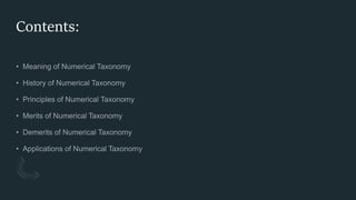 Numerical taxonomy and biosystematics | PPTX