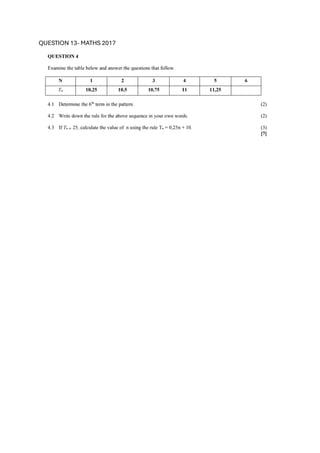 QUESTION 13- MATHS 2017
 