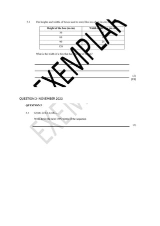 QUESTION 3- NOVEMBER 2023
 
