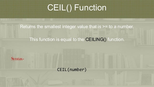 Numeric Functions In Sql Oracle