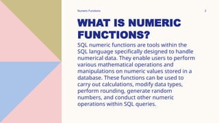 Numeric Functions of mysql on slide share | PPTX