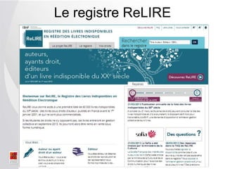 Le registre ReLIRE
 