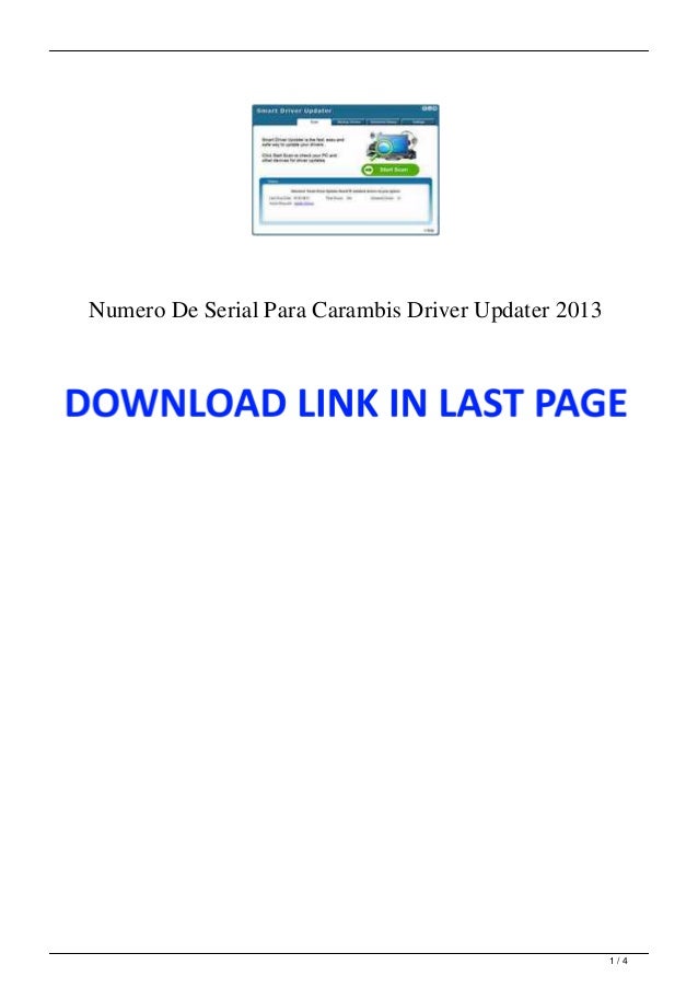 Carambis Driver Updater 2013 Serial Key Free Download