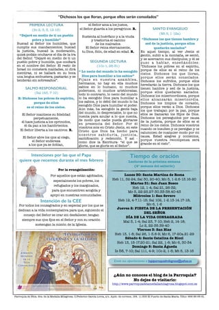 PRIMERA LECTURA
(So 2, 3; 3, 12-13)
“Dejaré en medio de ti un pueblo
pobre y humilde”
Buscad al Señor los humildes, que
cu...