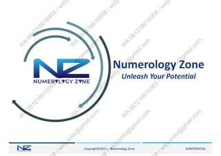 Copyright©2021 – Numerology Zone CONFIDENTIAL
Numerology Zone
Unleash Your Potential
 