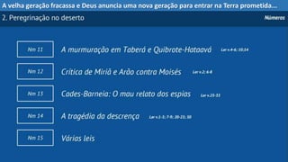 A velha geração fracassa e Deus anuncia uma nova geração para entrar na Terra prometida...
 