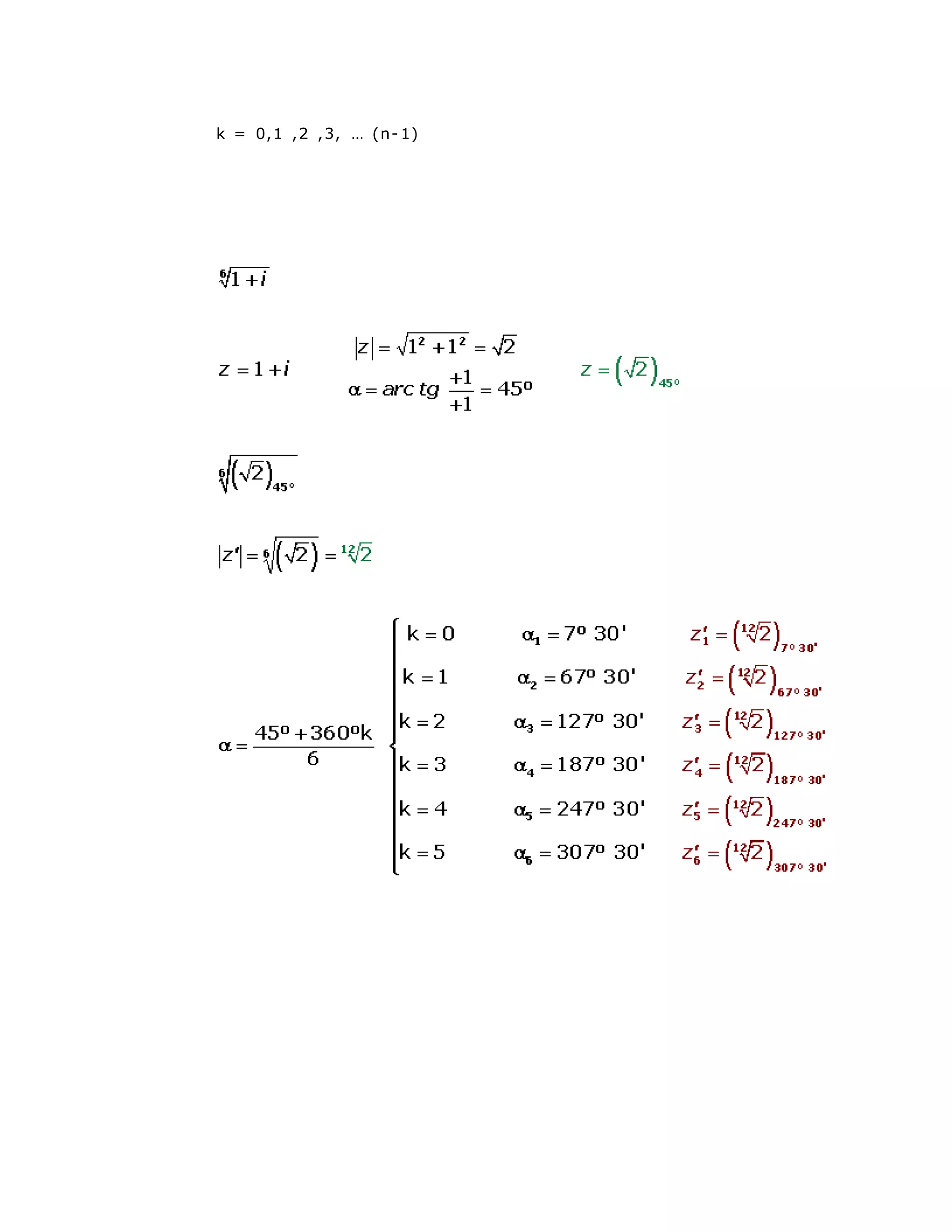 k = 0,1 ,2 ,3, … (n- 1)
 