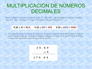 RESTA DE NÚMEROS DECIMALES 