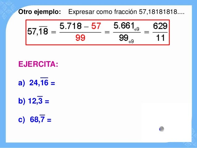 Clasificación de Números decimales