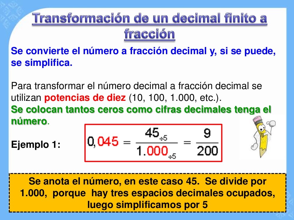 Clasificación de Números decimales